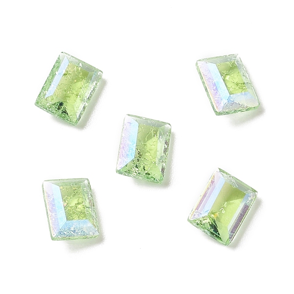 

PandaHall Crackle Moonlight Style Glass Rhinestone Cabochons, Pointed Back, Rectangle, Mixed Color, 8x6x3.5mm Glass Rhinestone Rectangle..., Multicolor