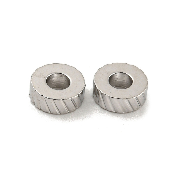 

PandaHall Brass Beads, Donut, Platinum, 4.5x1.5mm, Hole: 2mm Brass Donut