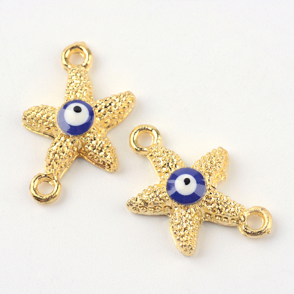 

PandaHall Alloy Enamel Evil Eye Links connectors, Star, White, 21x14x4mm, Hole: 1.5mm Alloy+Enamel Star White