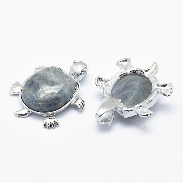 

PandaHall Natural Labradorite Pendant, with Alloy Findings, Tortoise, Platinum, 38x30.5x8.2mm, Hole: 3x4.5mm Labradorite Tortoise