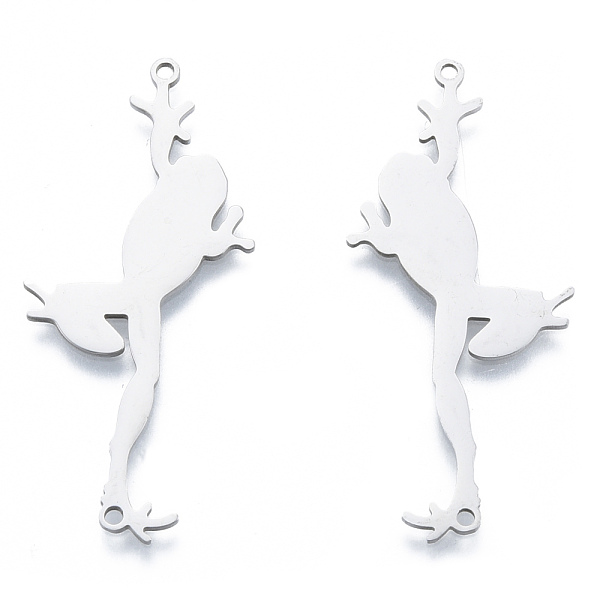 

PandaHall 201 Stainless Steel Connector Charms, Frog, Stainless Steel Color, 46x23x1mm, Hole: 1.5mm 201 Stainless Steel Frog