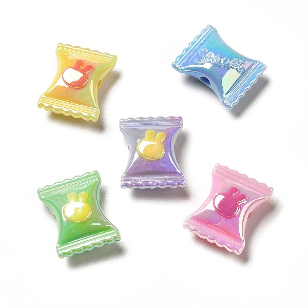 

PandaHall Two Tone UV Plating Rainbow Iridescent Acrylic Beads, Candy with Rabbit, Mixed Color, 21.5x17x9.5mm, Hole: 3.5mm Acrylic Candy..., Multicolor