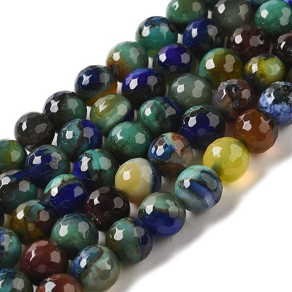 

PandaHall Natural Agate Beads Strands, Dyed & Heated, Faceted Round, Medium Blue, 8mm, Hole: 1mm, about 47pcs/strand, 14.57~14.84 inch...