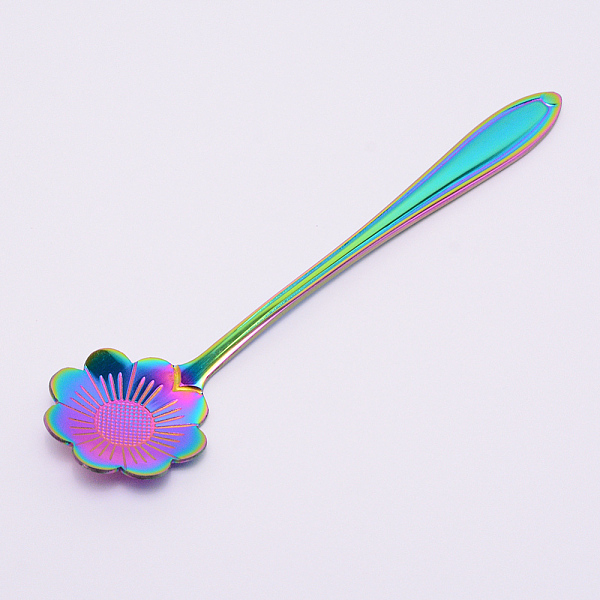

PandaHall Stainless Steel Coreopsis Spoons, with Porcelain Handle, for Tableware Kitchen, Rainbow Color, 126.5x28.5x8mm Stainless Steel...