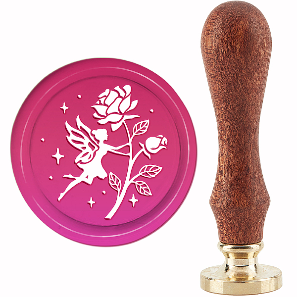 

PandaHall CRASPIRE Fairy Wax Seal Stamp Rose Sealing Wax Stamps Flower 30mm/1.18inch Removable Brass Head Sealing Stamp with Wooden Handle...