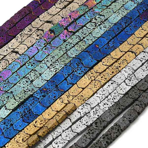 

PandaHall Electroplated Natural Lava Rock Beads Strands, Arrow, Mixed Color, 8~8.5x7x2.5mm, Hole: 0.9mm, about 56pcs/strand, 16.14''(41cm)...