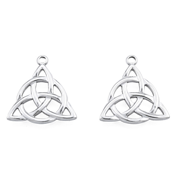 

PandaHall 201 Stainless Steel Pendants, Trinity Knot, Stainless Steel Color, 27x25.5x2.5mm, Hole: 2.5mm 201 Stainless Steel Others