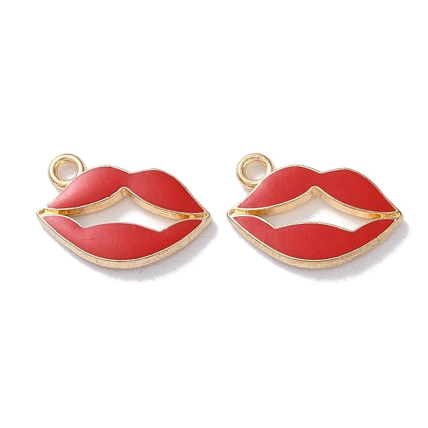 

PandaHall Alloy Enamel Pendants, Golden, Lip, 12x17.5x2mm, Hole: 1.8mm Alloy+Enamel Lip
