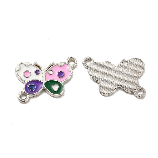 

PandaHall Alloy Enamel Connector Charms, Butterfly Links, Platinum, Colorful, 11x16.5x1mm, Hole: 1.5mm Alloy+Enamel Butterfly