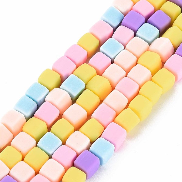 

PandaHall Handmade Polymer Clay Beads Strands, Cube, Mixed Color, 6x6x6mm, Hole: 1.2mm, about 62pcs/strand, 14.84 inch~15.75 inch..., Multicolor