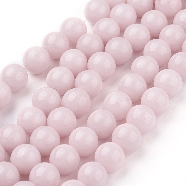 

PandaHall Natural Mashan Jade Beads Strands, Dyed, Round, Pink, 10mm, Hole: 1.2mm, about 42pcs/strand, 16 inch Mashan Jade Round Pink