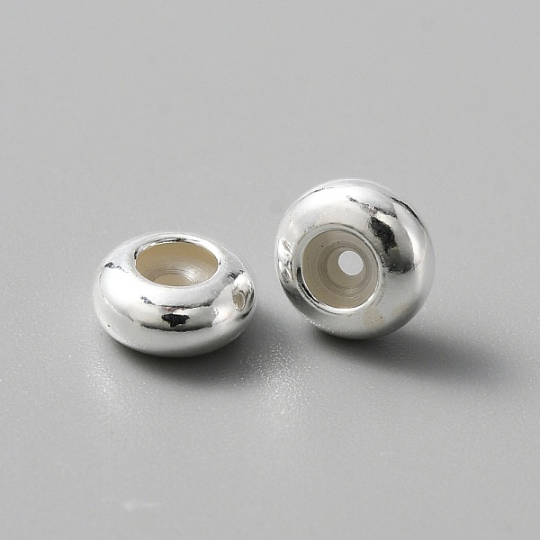

PandaHall 925 Sterling Silver Spacer Beads, with Silica Gel, Flat Round, Silver, 6.2x3mm, Hole: 1.2mm Sterling Silver Flat Round