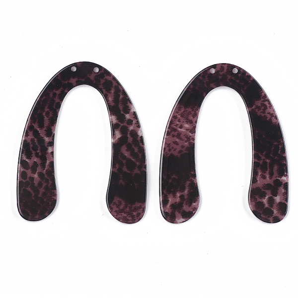 

PandaHall Cellulose Acetate(Resin) Big Pendants, U Shape, Brown, 52x42x2.5mm, Hole: 1.4mm Cellulose Acetate Others Brown