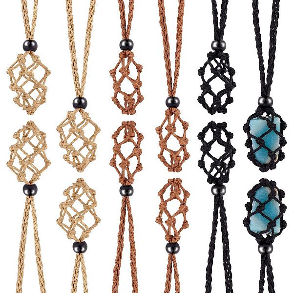 

PandaHall Braided Waxed Cotton Thread Cords Macrame Pouch Necklace Making, Adjustable Glass Beads Interchangeable Stone Necklace, Mixed..., Multicolor