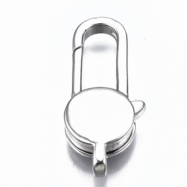 

PandaHall Brass Lobster Claw Clasps, Cadmium Free & Nickel Free & Lead Free, Flat Round, Real Platinum Plated, 25x10x4mm, Hole: 1.5x2.5mm...