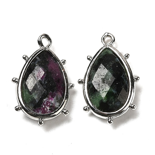 

PandaHall Natural Ruby in Zoisite Pendants, with Platinum Brass Edge, Faceted, Teardrop, 22.5x14x5.5mm, Hole: 1.6mm. Ruby in Zoisite...