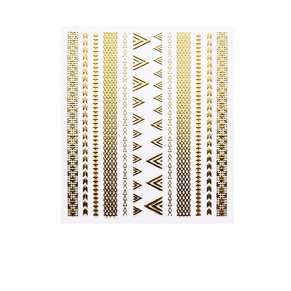 

PandaHall 3D Nail Art Stickers Decals, Gold Stamping, Self-adhesive, for Nail Tips Decorations, Geometric Pattern, 90x77mm, Package Size...