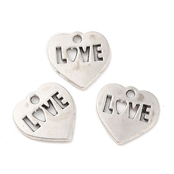 

PandaHall Tibetan Style Alloy Pendants, Heart, Antique Silver, 15x15x1mm, Hole: 1.6mm, about 826pcs/1000g Alloy Heart