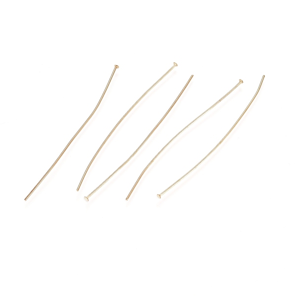 

PandaHall 304 Stainless Steel Flat Head Pins, Golden, 50x0.6mm, 22 Gauge, Head: 1.4mm 304 Stainless Steel