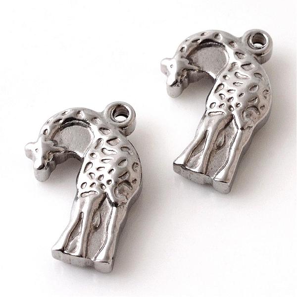 

PandaHall 201 Stainless Steel Pendants, Giraffe, Stainless Steel Color, 17.5x12x4mm, Hole: 1.5mm 201 Stainless Steel Other Animal