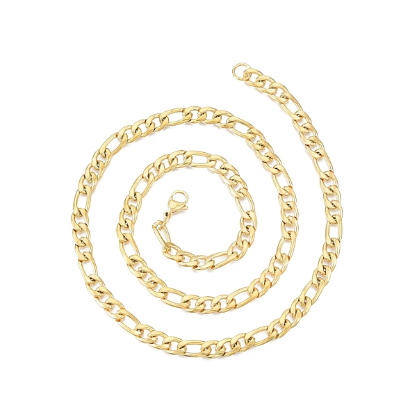 

PandaHall Men's 201 Stainless Steel Figaro Chains Necklace, Golden, 23.62 inch(60cm), Wide: 7mm 201 Stainless Steel