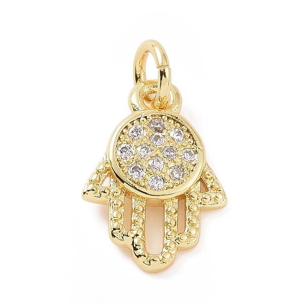 

PandaHall Brass Micro Pave Cubic Zirconia Palm Charms, with Jump Ring, Hamsa Hand Charm, Golden, 13x9x1.5mm, Hole: 2.8mm Brass+Cubic..., Clear