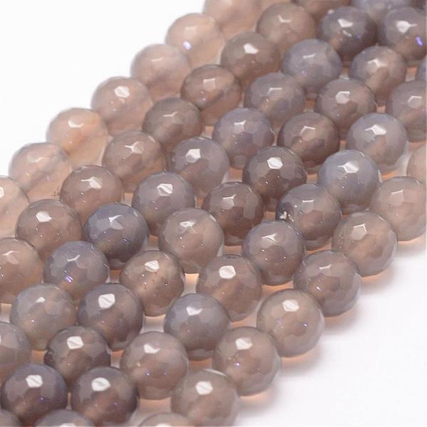 

PandaHall Natural Grey Agate Bead Strands, Round, Grade A, Faceted, 10mm, Hole: 1mm, about 37~38pcs/strand, 14.5 inch Grey Agate Round Gray