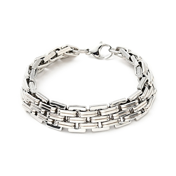 

PandaHall 201 Stainless Steel Watch Band Bracelets, with 304 Stainless Steel Clasp and Jump Ring, Stainless Steel Color, 8-1/2x1/2x1/4 inch...