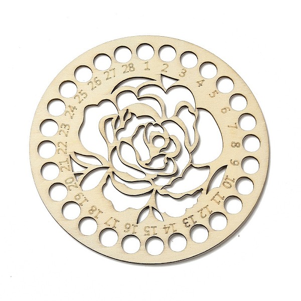 

PandaHall Undyed Wood Embroidery Floss Organizer, Flat Round with Flower Patern, for DIY Cross-Stitch Thread Holder Kit, Creamy White...