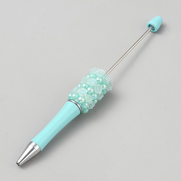 Penna a sfera in plastica con rosa