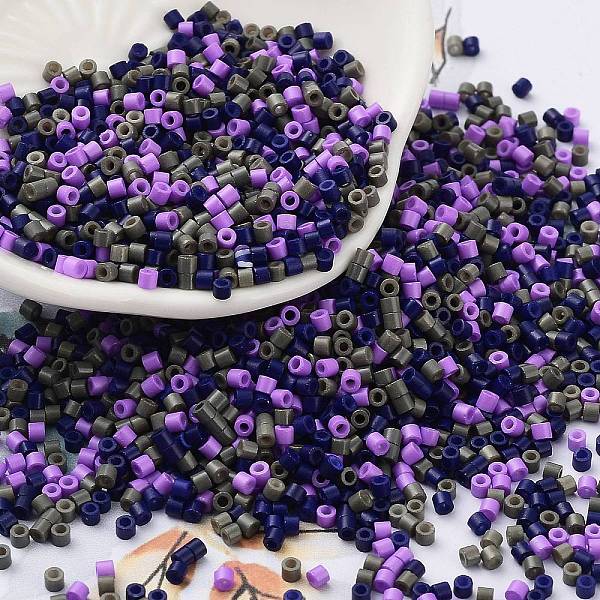 

PandaHall Baking Paint Glass Seed Beads, Cylinder, Indigo, 2x1.5mm, Hole: 1mm, about 50398pcs/pound Glass Purple