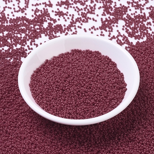 

PandaHall MIYUKI Round Rocailles Beads, Japanese Seed Beads, 11/0, (RR408D) Opaque Dark Red, 2x1.3mm, Hole: 0.8mm, about 50000pcs/pound...