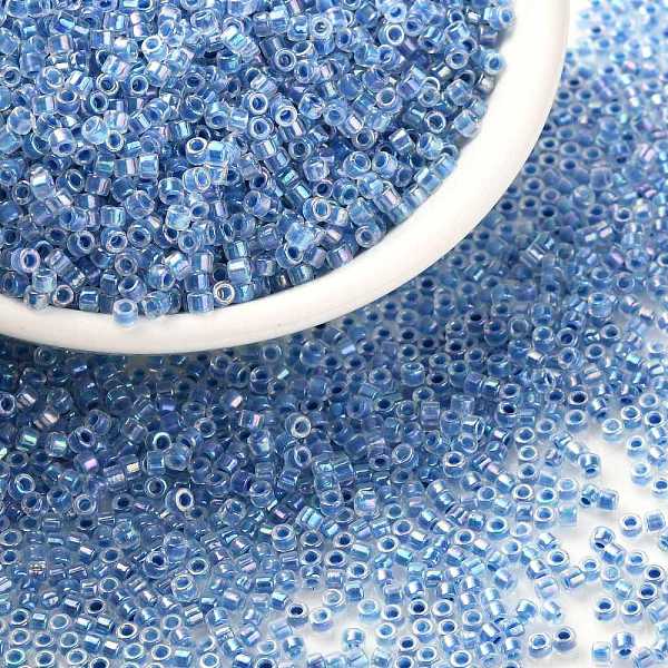 

PandaHall Cylinder Seed Beads, Uniform Size, Transparent Colours Rainbow, Light Blue, 2x1.3~1.5mm, Hole: 0.8~1mm, about 888pcs/10g Glass