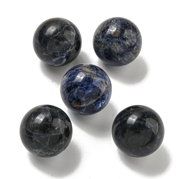 Natural Sodalite Round Ball Figurines Statues For Home Office Desktop Decoration