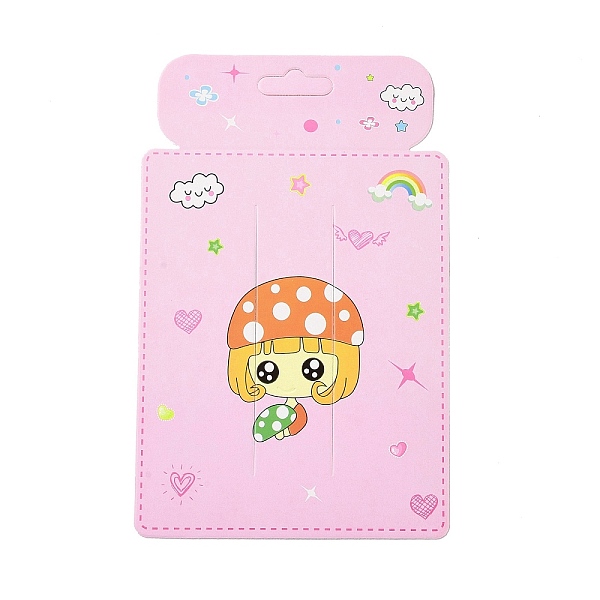 

PandaHall Rectangle Hair Clips Display Cards, Girl Pattern, Pearl Pink, 18.05x11.55x0.04cm, Hole: 2mm Paper Human