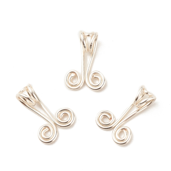 

PandaHall Copper Wire Ornament Hook Hangers, Silver, 15x11x5mm, Hole: 3.5mm Brass