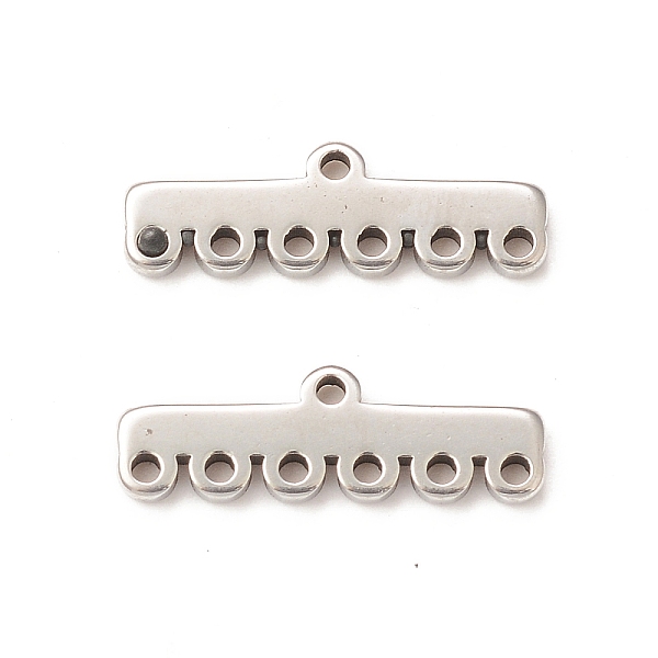 

PandaHall 304 Stainless Steel Chandelier Component Links, 7-Loop Connector, Rectangle, Stainless Steel Color, 5x16.5x1.5mm, Hole: 1mm 304...