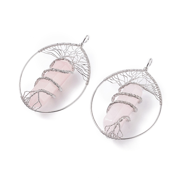 

PandaHall Natural Rose Quartz Big Pendants, with Brass Findings, Teardrop, 69~71x49~51.5x15~18mm, Hole: 5x6mm Rose Quartz Teardrop