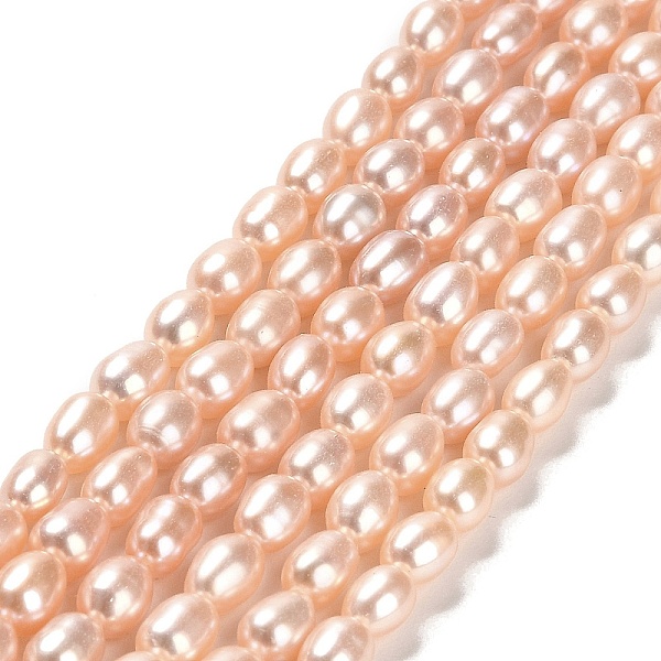 

PandaHall Natural Cultured Freshwater Pearl Beads Strands, Rice, Grade 4A, PeachPuff, 6~7x4~5mm, Hole: 0.6mm, about 58pcs/strand..., Brown