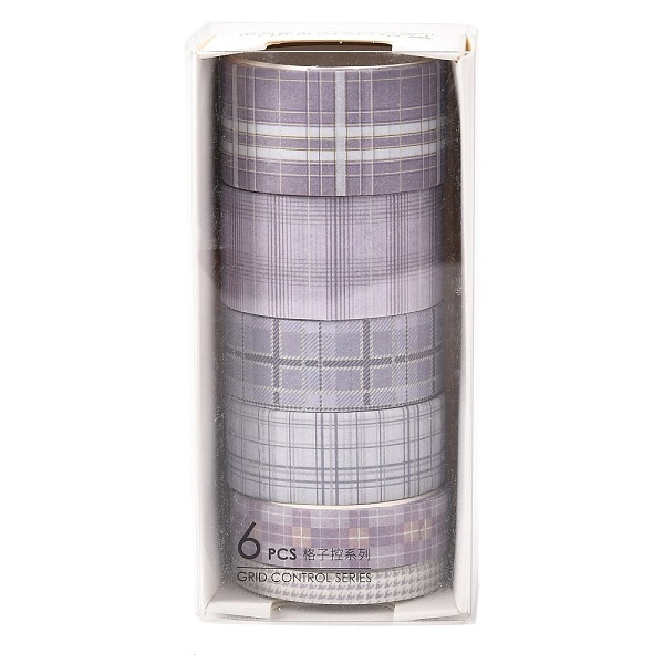 

PandaHall DIY Scrapbook Decorative Paper Tapes, Adhesive Tapes, Tartan Pattern Design Gift Wrapping Tape, for DIY Scrapbooking Supplie Gift..., Purple