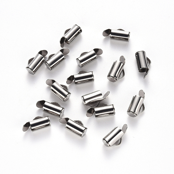 

PandaHall 304 Stainless Steel Slide On End Clasp Tubes, Slider End Caps, 6x8x4mm, Hole: 3x1.5mm, Inner Diameter: 3mm 304 Stainless Steel