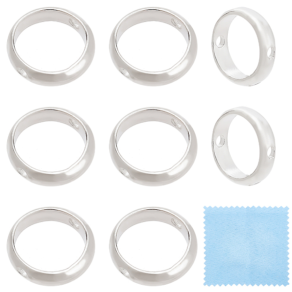 

PandaHall BENECREAT 8Pcs Sterling Silver Bead Frame, Ring, with Suede Fabric Square Silver Polishing Cloth, Silver, 8.5x2.2mm, Hole: 1mm...