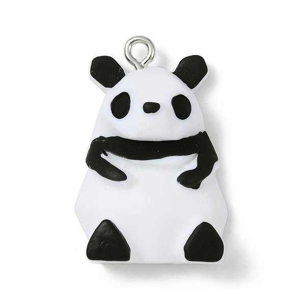 

PandaHall Opaque Resin Pendants, Animal Charms with Platinum Plated Iron Loops, Panda, 28.5x19x9mm, Hole: 2mm Iron+Resin Panda White