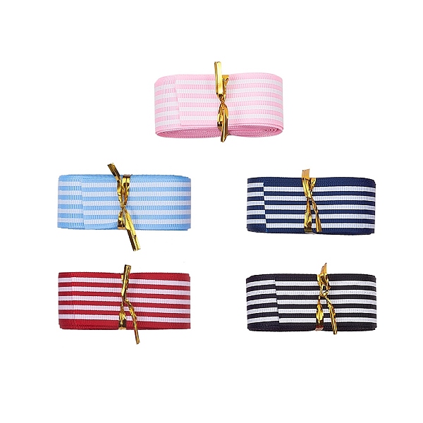 

PandaHall Cotton Grosgrain Ribbon, Stripe Pattern, Mixed Color, 1 inch(25mm), about 5.47yards/roll(5m/roll), 5rolls/set Cotton Multicolor