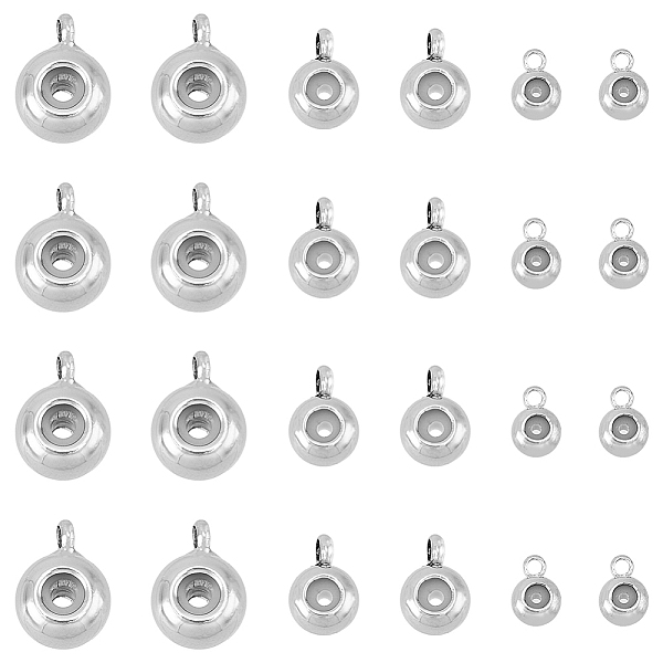 

PandaHall SUPERFINDINGS 24Pcs 3 Style Brass Tube Bails, Loop Bails, with Rubber, Rondelle, Bail Beads, Slider Stopper Beads, Platinum...