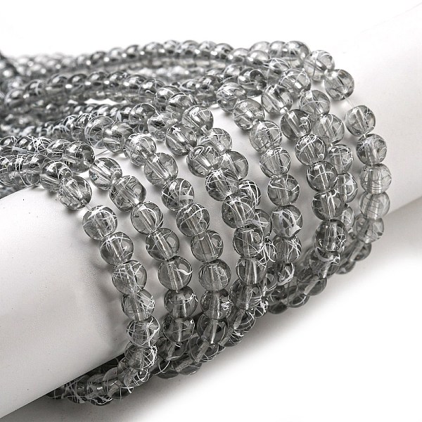 

PandaHall Drawbench Transparent Glass Beads Strands, Spray Painted, Round, Light Grey, 4mm, Hole: 1.1~1.3mm, 31.4 inch Glass Round Gray
