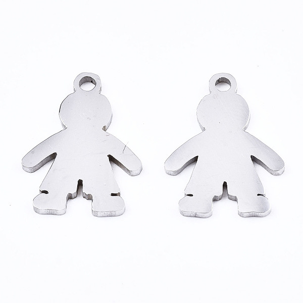 

PandaHall 201 Stainless Steel Pendants, Laser Cut, Silhouette Human, Stainless Steel Color, 15x11x1mm, Hole: 1.4mm 201 Stainless Steel Human
