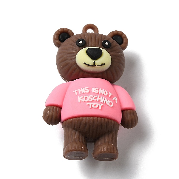 

PandaHall PVC Plastic Cartoon Big Pendants, Little Bear with Word Charms, for DIY Keychain Making, Pink, 52x34.5x20mm, Hole: 2.7mm PVC Bear...