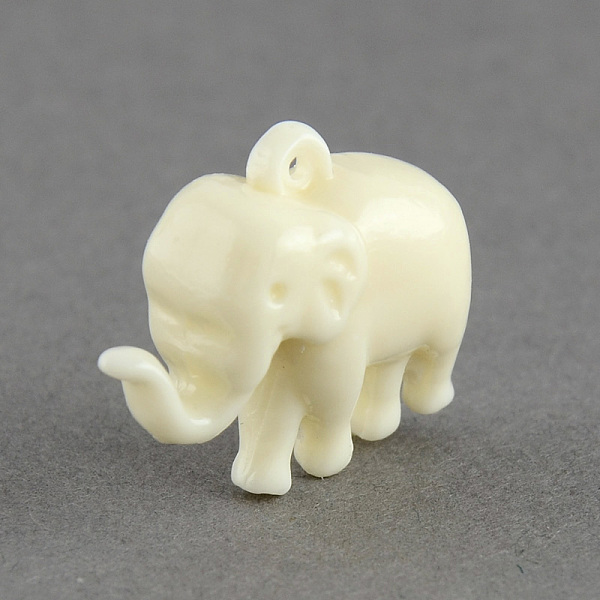 

PandaHall Synthetic Coral Pendants, Elephant, Cornsilk, 19x24x9mm, Hole: 1mm Synthetic Coral Elephant Gold