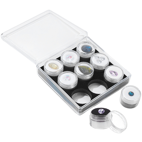 9Pcs Column Plastic Containers for Diamond